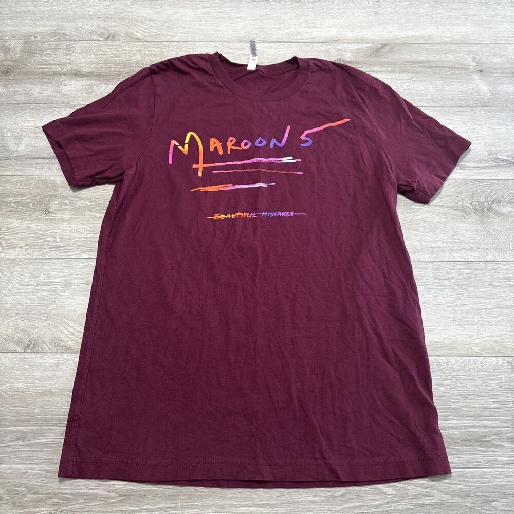 Maroon 5 Beautiful Mistakes Short Sleeve Crew Neck 2 Sided T Shirt Men's Large